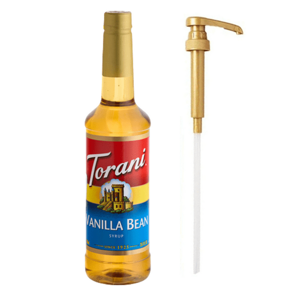 Torani Vanilla Bean Flavoring Syrup, Professional Madagascar Bourbon Style Base with Bonus Squeeze Pump, 750 mL (25.4 fl oz)