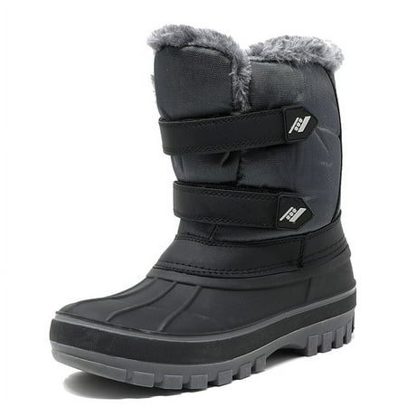 

Dream Pairs Boys & Girls Winter Zip Snow Boots Outdoor Warm Waterproof Sport Snow Boot DUCKO BLACK/GREY Size 9