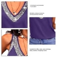 thumbnail image 4 of Camisola De Verano Con Cuello En V Costuras Brillantes Poliéster Sin Mangas Camiseta Casual Cómoda De Moda Para Ir De Compras Púrpura XXL, 4 of 4