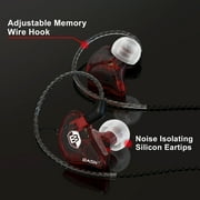 BASN Bsinger PRO Professional In-Ear Monitor Headphones for Singers Drummers Musicians with MMCX Connector IEM Earphones (Red)