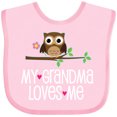 thumbnail image 3 of Inktastic My Grandma Loves Me Girls Girls Baby Bib, 3 of 4