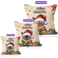 thumbnail image 4 of Merry Christmas Santa Siamese Scarf Twinkling Lights Xmas Holiday Pillow Cushion Double Sided Cat Lover Kitten Owner Gifts Throw Pillow - 00022, 4 of 4