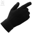 thumbnail image 3 of Gustave Men Women Thermal Insulated Winter Warm Gloves Touch Screen Texting Gloves Elastic Cuff Soft Knit Wool "Black", 3 of 9