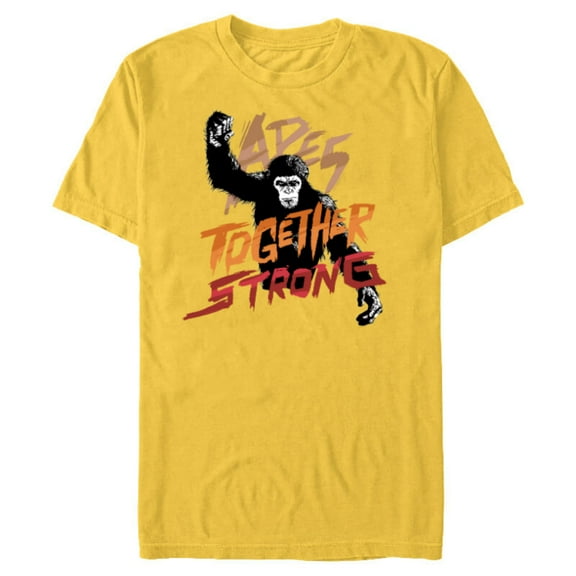 Rise of the Planet of the Apes Caesar Apes Together Strong - Short Sleeve Blended T-Shirt for Adults - Customized-Yellow