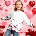 thumbnail image 4 of ATOGUTA Girls Sweatshirts Kids Casual Long Sleeve Loose Valentine's Day Tops Comfy Lightweight Pullovers Size 1T-15, Hot Pink, 4 of 5