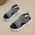 thumbnail image 6 of Womens Clothes Clearance 2025 Clearance! asdoklhq Womens Comfort Clogs,Summer Ladies Women Thick Soled Shoes Fish Mouth Casual Net Cloth Sandals, 6 of 7