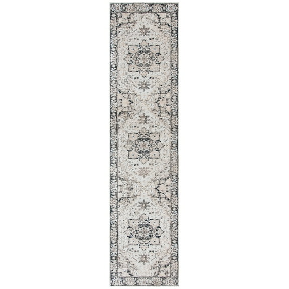 SAFAVIEH Mayflower Beverley Medallion Runner Rug, Beige/Grey, 2'2" x 9'