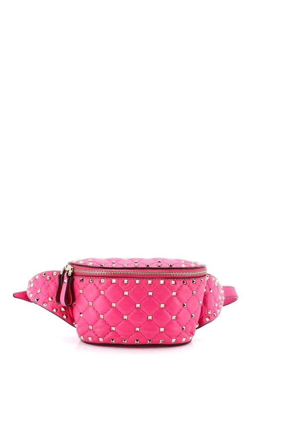 Pre-Owned Rockstud Spike Belt Bag Quilted Leather By Rebag