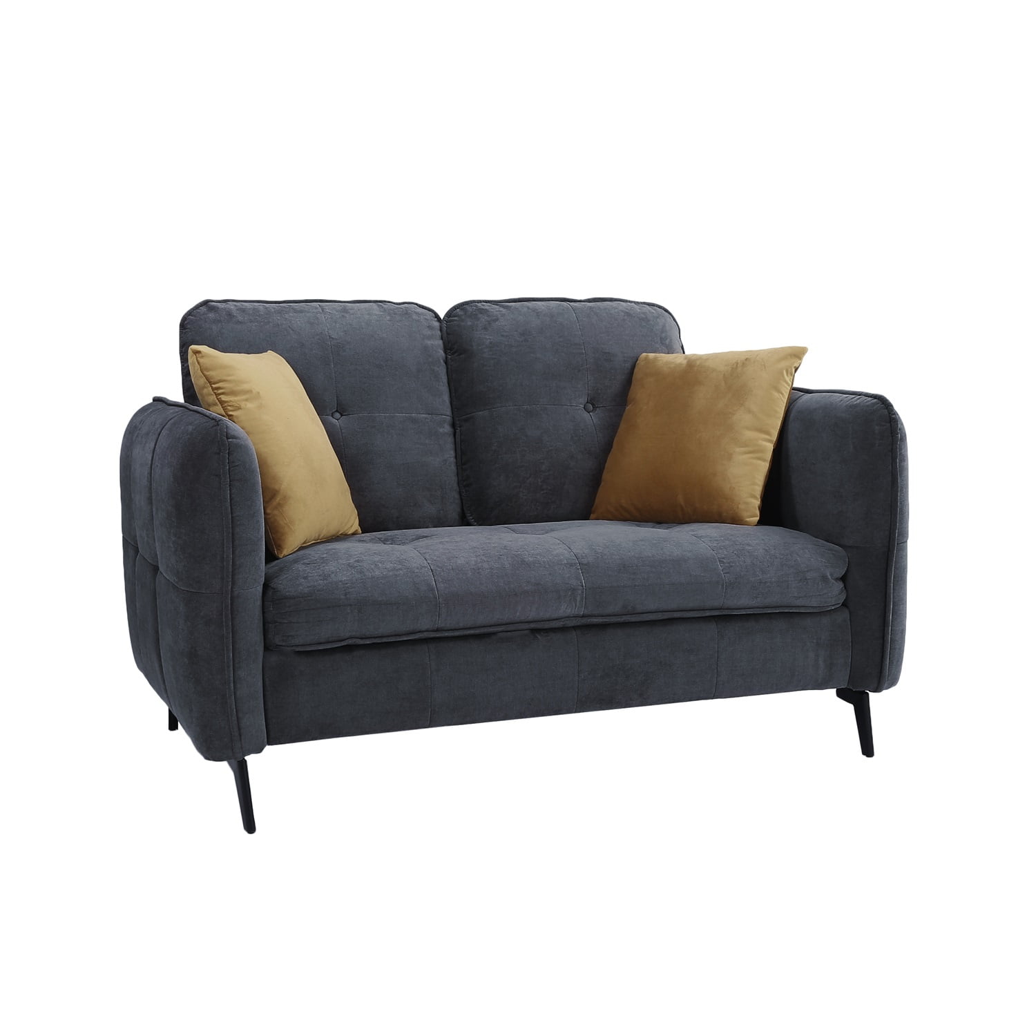 Kadyn 2-Seater Fabric Sofa Couch, Modern Loveseat Sofa with Pillow, Upholstered Linen Fabric Sofa for Living Room, Dark Gray Kadyn 2-Seater Fabric Sofa Couch, Modern Loveseat Sofa with Pillow, Upholstered Linen Fabric Sofa for Living Room, Dark Gray