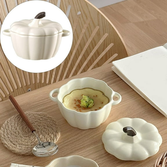 Clearance Tableware Under $10 Oven Pumpkin Bowls Ceramic Pumpkin Pots for Cooking Pumpkin Dutch Oven Pot with Lid Mini Pumpkin Soup Bowls for Home Thanksgiving Halloween Party