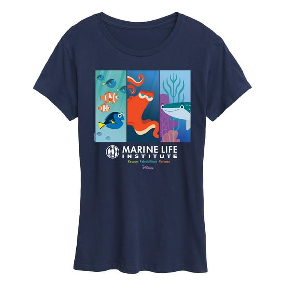 Disney Finding Dory - Marine Life Institute - Women's Short Sleeve Graphic T-Shirt