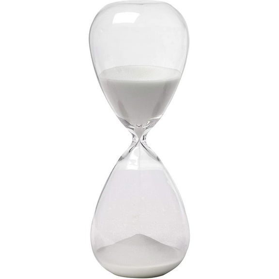 10" Ferdinand 60-Minute Hourglass, White Sand-Color:Clear,Style:Contemporary