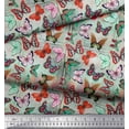 thumbnail image 3 of Soimoi Tissu en Poly Georgette Imprimé Papillon Coloré au Mètre 42 Pouces de Large, 3 of 5