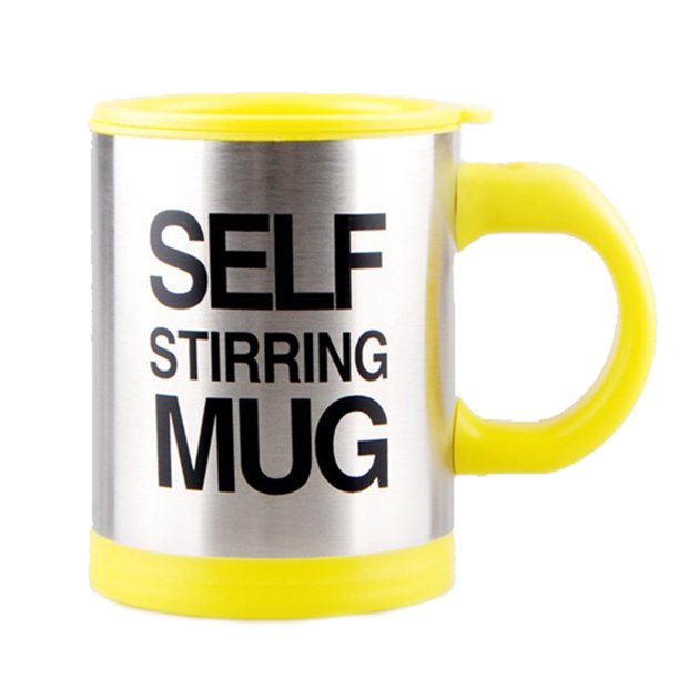 Toystoory Taza eléctrica automática de 400 ml con agitación automática, taza de café con leche de mezcla Juegos de servir café y té Amarillo