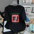 thumbnail image 4 of Camiseta de manga corta con estampado de gato de dibujos animados para mujer, estilo nuevo de verano, cuello redondo, corte holgado, diseño de media manga, top de nicho de sensibilidad, 4 of 4