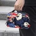 thumbnail image 2 of American Flag Waterproof Oxford Cloth PC Case Travel Organizer Charge Cord Storage Box, 5.9x9.44x3.14 in, Black, 2 of 6