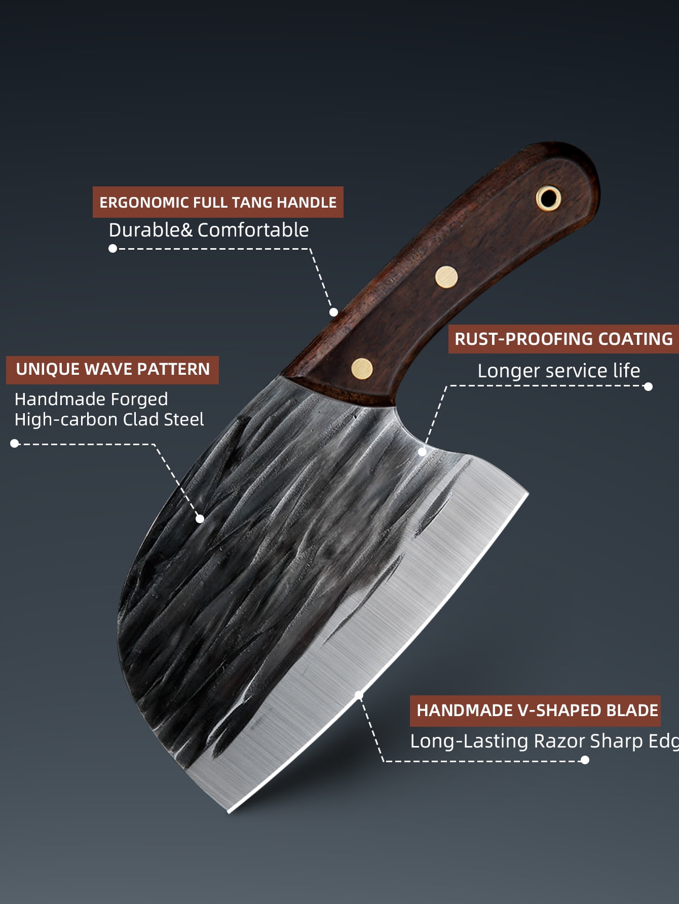 Dropship Qulajoy Serbian Chef Knife 6.7 Inch - High Carbon Steel Meat  Cleaver - Professional Japanese Full Tang Hammered Cutting Knife For Kitchen  Camping BBQ Outdoor to Sell Online at a Lower Price