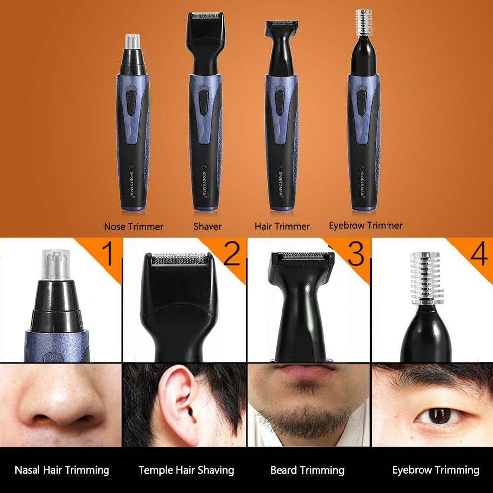 Men Trimmer Set,Automatic Rechargable Ear Nose Beard Eyebrows Hair