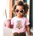 thumbnail image 5 of Faux Glitter Colorful Painted Christmas Tree with Dalmatian Bow Shirt for Women Teens and Girls Pink Shirt Youth Small, 5 of 5