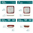 thumbnail image 3 of Vancasso Series Stern, Stoneware Dinnerware Sets, 16 Piece Square Red Dishes, Service for 4, 3 of 8