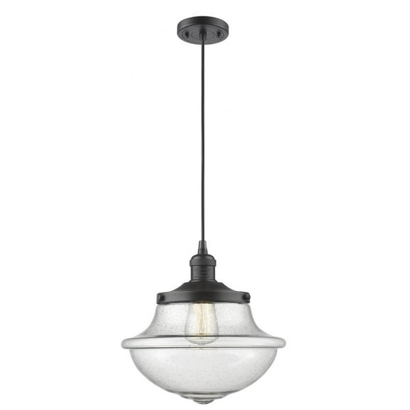 Innovations Lighting  Franklin Restoration Oxford - 1 Light 12" Cord Hung Mini Pendant Oil Rubbed Bronze/Seedy