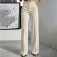 thumbnail image 2 of Corduroy Dress Pants for Women Elatic High Waisted Wide Leg Business Pants Casual Office Work Pants with Pockets, 2 of 7