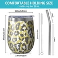 thumbnail image 5 of 12oz Stemless Wine Tumblers Yellow Leopard Print Pattern Vacuum Insulated Stainless Steel Travel Tumbler Cups Mug with Lid and Straw for Champaign,Cocktail,Beer with Cleaning Brush, 5 of 5