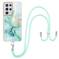thumbnail image 3 of SaniMore for Samsung Galaxy S23 Ultra 6.8" 2023 Case with Detachable Crossbody Lanyard Shockproof TPU Backplane Marble Pattern Luxury Fashion Anti-drop Slim Lightweight Cover For S23 Ultra, Green, 3 of 4