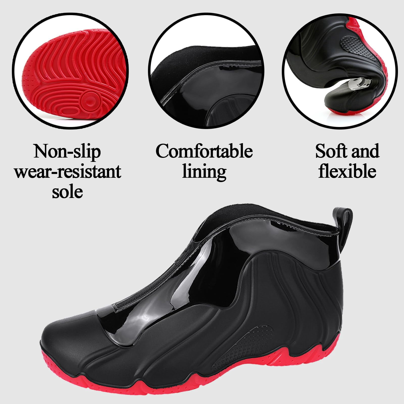 AUXDIQ Rain Boots Men Short Ankle Waterproof Rain Shoes Outdoor Garden Shoes