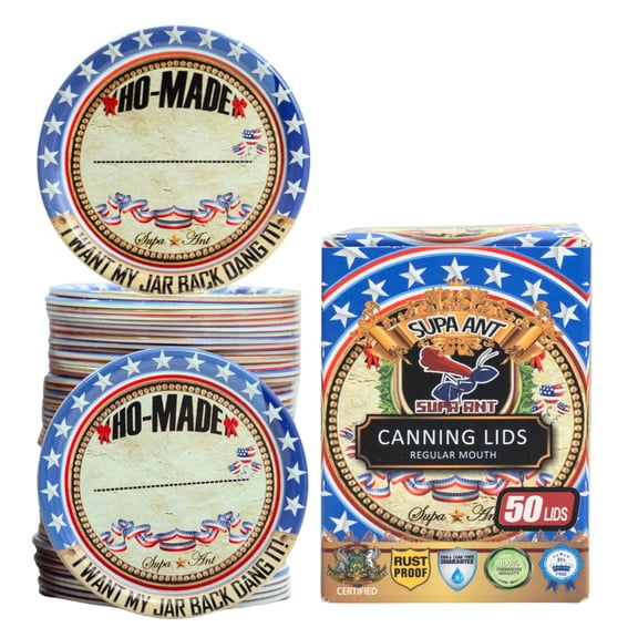 Thickest Food Grade Canning Lids Regular Mouth (50 Pcs.) - Ho-made Design