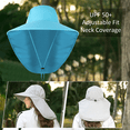 thumbnail image 5 of Hat circumference 55-60cm outdoor men and women sunscreen, sunshade, breathable fishing hat - Sky blue, 5 of 5