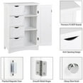 thumbnail image 5 of Bathroom Floor Storage Cabinet w/4 Drawers Adjustable Shelves Freestanding White, 5 of 9