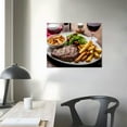 thumbnail image 3 of Nawypu Wall Art Canvas Paintings Decorative Grilled Rib eye Beef Steak Framed Artwork for Bedroom Living Room Posters Kitchen Dining Room Home Office can be Hung, 3 of 4