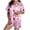 Pink-1, variant on YUEHUA Womens Valentine's Day Silky Pajama Sets Short Sleeve Loungewear 2 Pcs Satin Soft Pj Sets Button Down Women's Summer Sleepwear