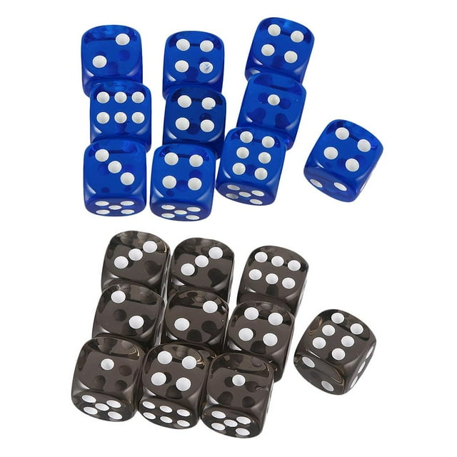 20 Dados de de 6 Caras para s de , Actividad, Tema de Casino, Regalos de , Regalos de Juguete (azul, Negro) perfke Juego de dados de seis caras