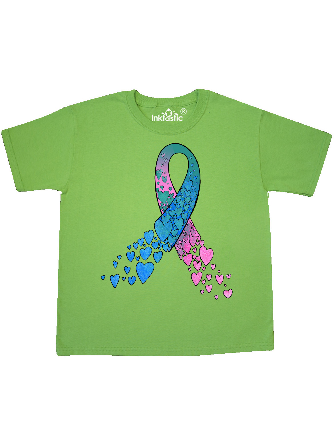 Thyroid Cancer Awareness with Heart Ribbon Youth T-Shirt ...