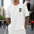 thumbnail image 2 of BUWTTED Mens T Shirts Short Sleeve Summer Beach Vacation Loose Fit Hawaiian Print Basic Crew Neck Graphic Tees White XXXXXXL, 2 of 4