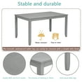 thumbnail image 5 of 6-Piece Dining Table Set with Bench and Chairs - Solid Wood Kitchen Dining Room Table Set in Farmhouse Rustic Style, Table Set for 6 with 4 Chairs and Bench Seat.(Grey_ Large), 5 of 8