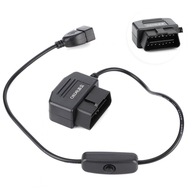 Cable De Carga OBD2, Adaptador De Carga OBD2 Confiable, Resistente Al Agua, Multiusos, 18,7 Pulgadas, 16 Pines Para Grabadora De Conducción