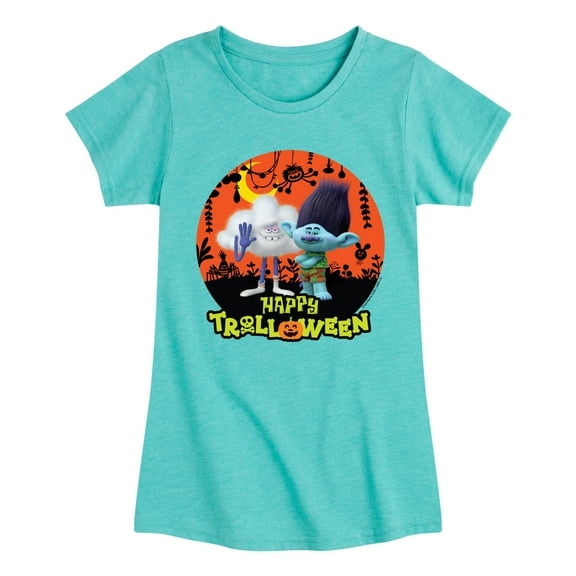 Trolls - Happy Trolloween Branch and Cloud Guy  - Toddler & Youth Girls Short Sleeve Graphic T-Shirt
