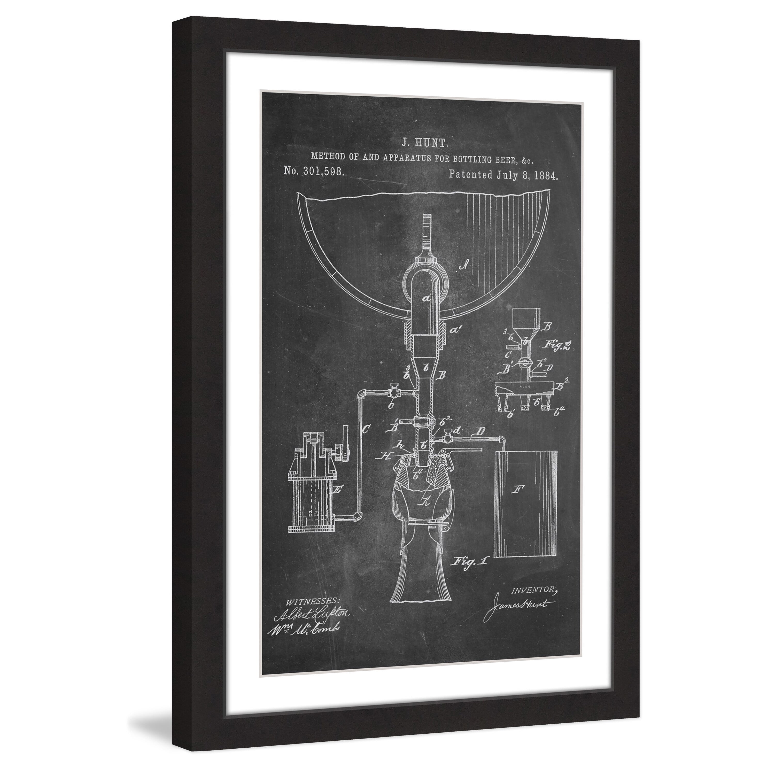 "Bottling Beer 1884 Chalk" Framed Painting Print