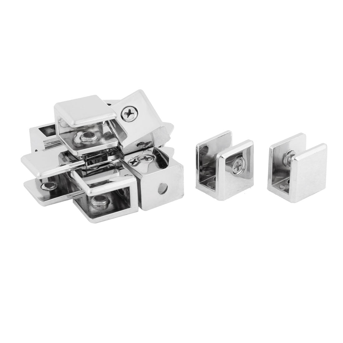 Unique Bargains 10mm Thickness Glass Shelf Bracket Support Clip Clamp Silver Tone 12pcs