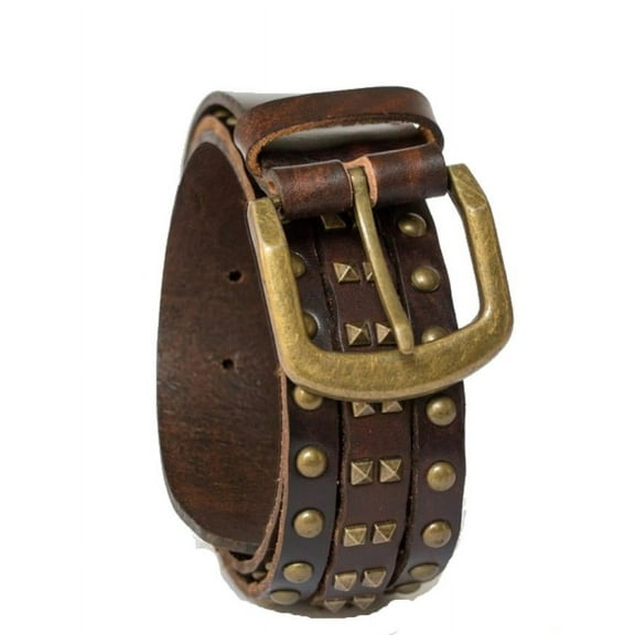 Studded 3 Strand Punk Inspired Leather Belt