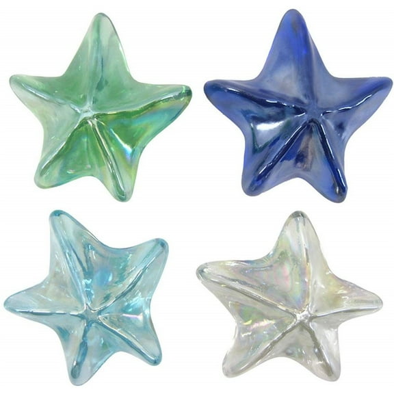 4 Glass Starfish Paperweights
