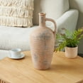 thumbnail image 2 of DecMode 18" Antique Style Distressed Beige Ceramic Vase with Handle, 2 of 9