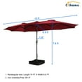 thumbnail image 5 of Clihome  15 Ft Umbrella Outdoor Rectangular Crank Market Umbrella with Base Red, 5 of 5