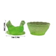 thumbnail image 4 of Rooster Decor Glass Candy Dish with Lid - Vintage Hen on Nest Style Large Snack Bowl, Colorful Pedestal Sweets & Cookie Jar for Home, Kitchen, Office Tabletop Decor(Green), 4 of 6