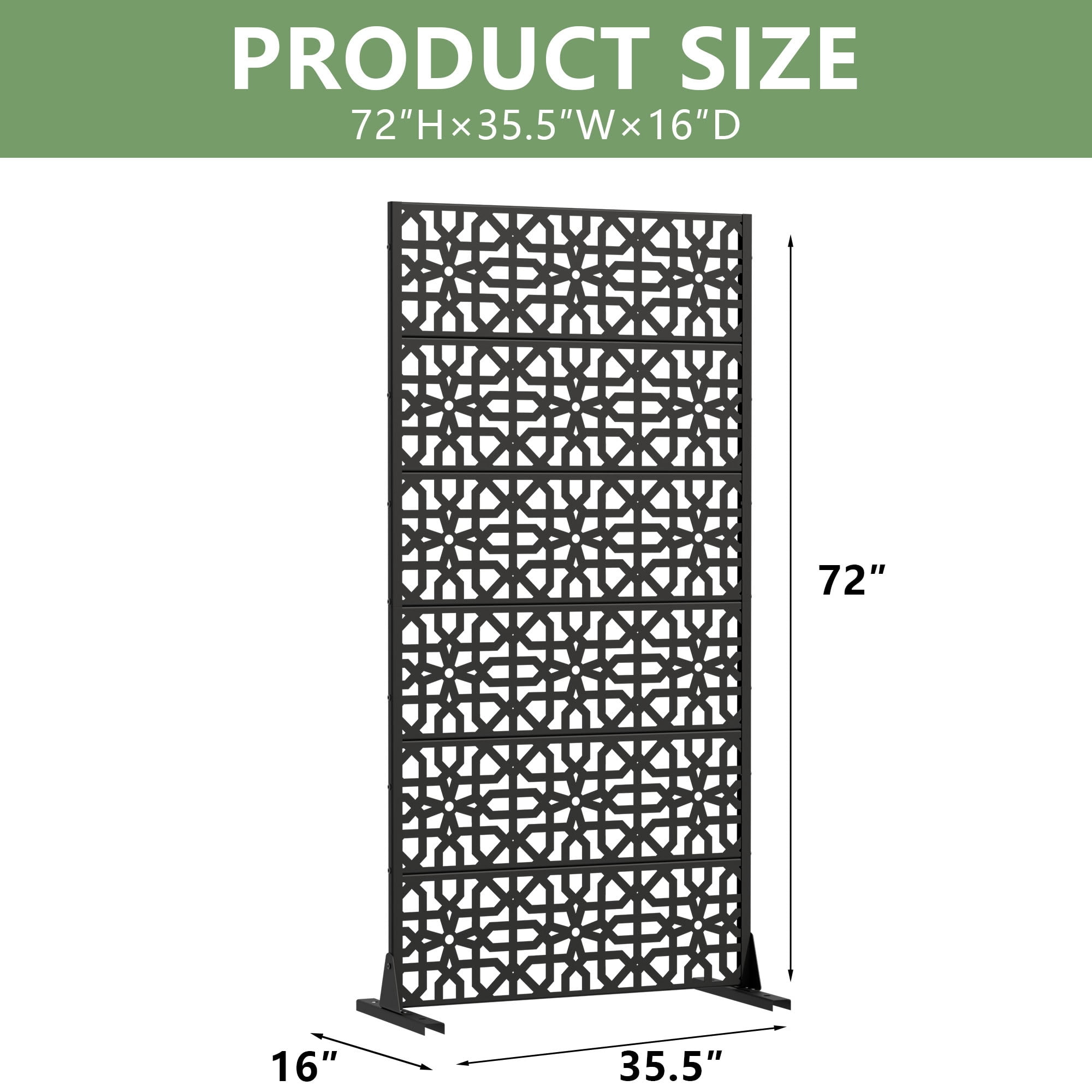 MAYEERTY 6 Panels Outdoor Privacy Screen, Metal Decorative Privacy Fence, Privacy Panel for Patio, Balcony, Backyard, Garden