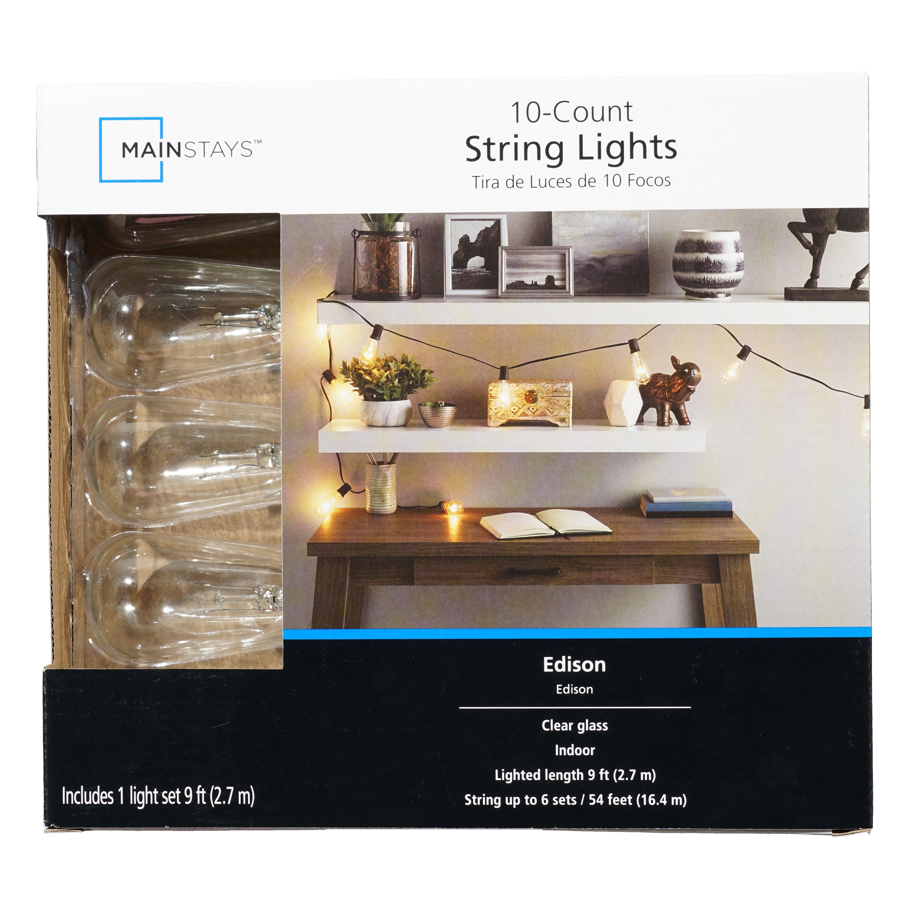 Mainstays 35 count led edison string lights outlet
