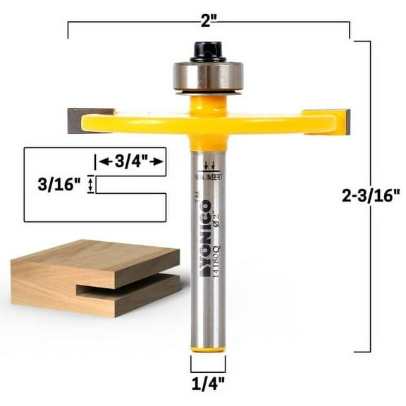 3/16" Slot Cutter Router Bit - 1/4" Shank - Yonico 14180q